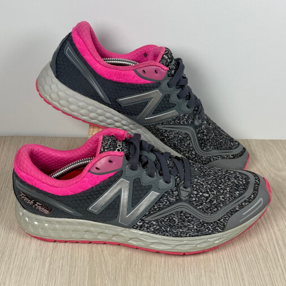 Running Shoes New Balance Fresh Foam Womens Grey Pink Size 8.5‎ Athletic
